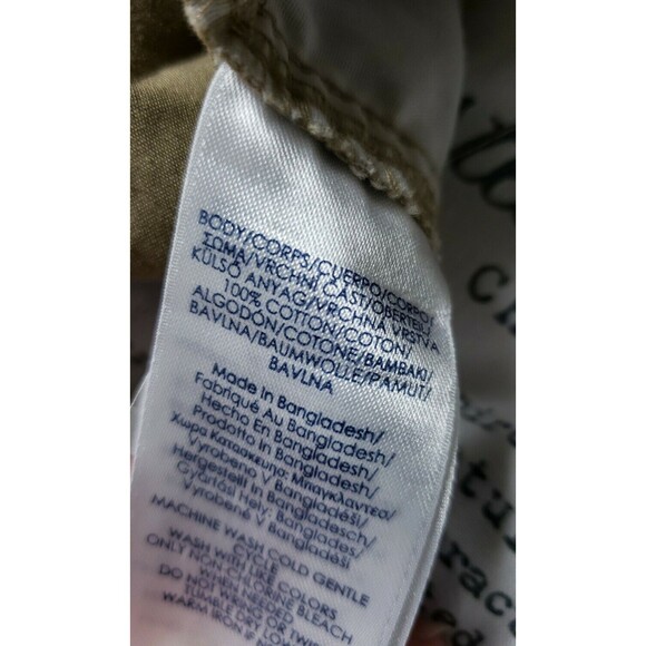 Chaps Tan Khaki Chino Shorts Mens Sz XL flat front pockets Zip elastic - Picture 6 of 8